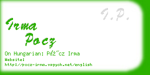 irma pocz business card